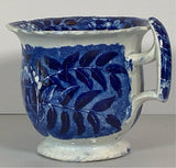 Historical Staffordshire Blue Custard Cup Landing of Lafayette At Castle Gardens