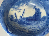 Historical Staffordshire Blue Shipping Series Wash Bowl Ships Shells
