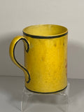 Staffordshire Canary Mug With Farmyard Rust Color Transfer Pigs
