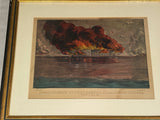 Original Currier & Ives Print Bombardment of Fort Sumter, Charleston Harbor