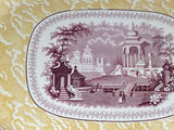 Staffordshire 2 Color Transfer Bi Color Platter Yellow Purple Temple