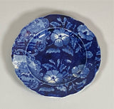 Historical Stafforshire Blue Cup Plate Double Transfer Dog Fox Hunting