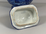 Historical Staffordshire Blue Lafayette At Franklin’s Tomb Sugar Bowl