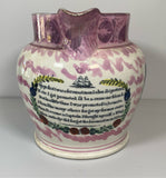 Staffordshire Sunderland Luster Pitcher Gauntley Clipper Ship Poem and Bridge