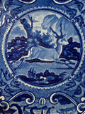 Staffordshire Blue Transfer Quadruped Plate with Antelope CB