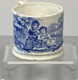 Staffordshire Blue Transfer Children’s Mug with Little Girls In A Field BB#134