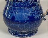 Historical Staffordshire Blue Large Pitcher Erie Canal Little Falls and Rochester RC