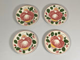 Set of 4 Cabbage Rose Cybis Cup Plates