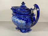 Historical Staffordshire Blue Macdonough’s Victory Hot Water Teapot CB