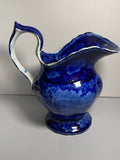 Historical Staffordshire Dark Blue Wash Pitcher American Naval Heros LD3