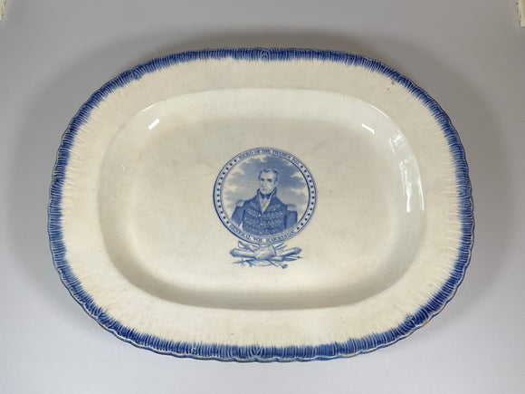 Historical Staffordshire Pearlware Edge Platter W.H. Harrison