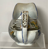 Staffordshire Salopian Pearlware Creamer With Bird And Florals