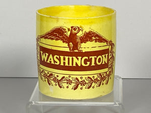 Staffordshire Canary Childrens Mug with Eagle and Washington Cartouche BB1