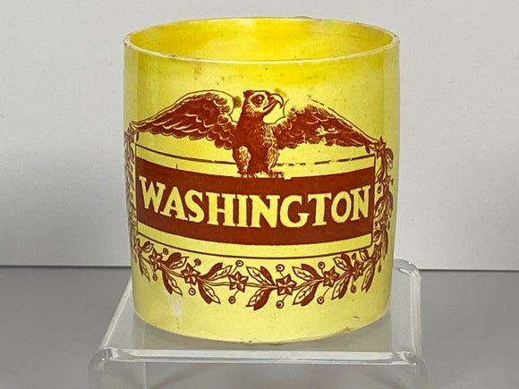 Staffordshire Canary Childrens Mug with Eagle and Washington Cartouche BB1
