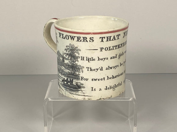 Staffordshire Children’s Mug Flowers That Never Fade - Politeness BB#105