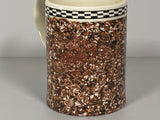 Staffordshire Creamware Mochaware Mocha Agate Mug Engine Turn Top