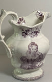 Staffordshire Mulberry Transfer Pitcher King William lV and Queen Adelaide 1831 British Royalty