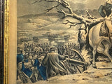 Original N. Currier & Ives Print Washington Crossing The Delaware