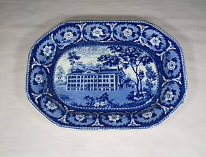 Historical Staffordshire Platter Hartford Deaf Dumb Asulum Connecticut