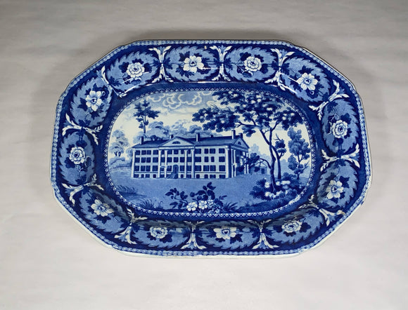 Historical Staffordshire Platter Hartford Deaf Dumb Asulum Connecticut