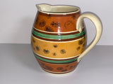 Large Staffordshire Mochaware Mocha Seaweed Pitcher Coggled Bands