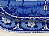 Historical Staffordshire Blue Platter Pennsylvania Hospital Ridgway