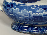 Historical Blue Staffordshire Landing Of Lafayette Sauce Boat Creamer