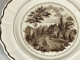 Historical Staffordshire Richard Jordan Variant Brown Transfer Plate