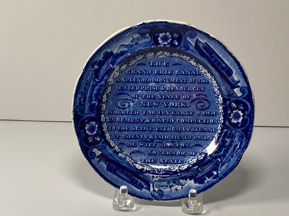 LC3 Historical Staffordshire Erie Canal Inscription Toddy Plate 1825 LC3