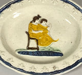 Staffordshire Pearlware Blue Edge Leeds Toy Platter Molded Sarah