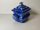 Historical Staffordshire Blue Sugar Bowl Boston Harbor CB