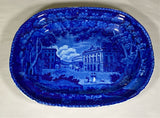 Historical Staffordshire Dark Blue Platter Regents Quadrant London