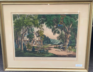 Original Currier & Ives Print Large Folio Summer In The County Fanny Palmer