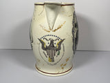 Staffordshire Creamware Liverpool Pitcher Polychrome U.S. Ship Proscribed Patriots