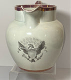 Staffordshire Creamware Liverpool Pitcher War of 1812 Stephen Decatur Esq. Eagle and Hornet vs. Peacock