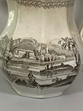 Historical Staffordshire Brown Transferware Pitcher Village of Cedars Canada
