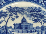 Historical Staffordshire Blue Boston State House Potato Bowl Scarce