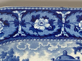 Historical Staffordshire Blue Platter Hospital Boston By Ridgway