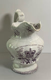 Staffordshire Mulberry Transfer Pitcher King William lV and Queen Adelaide 1831 British Royalty