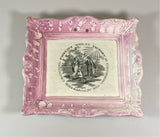 Staffordshire Sunderland Lusterware Wall Plaque Justice Crowning Fidelity