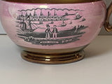Historical Staffordshire Copper Luster Pitcher With New York Transfer RC