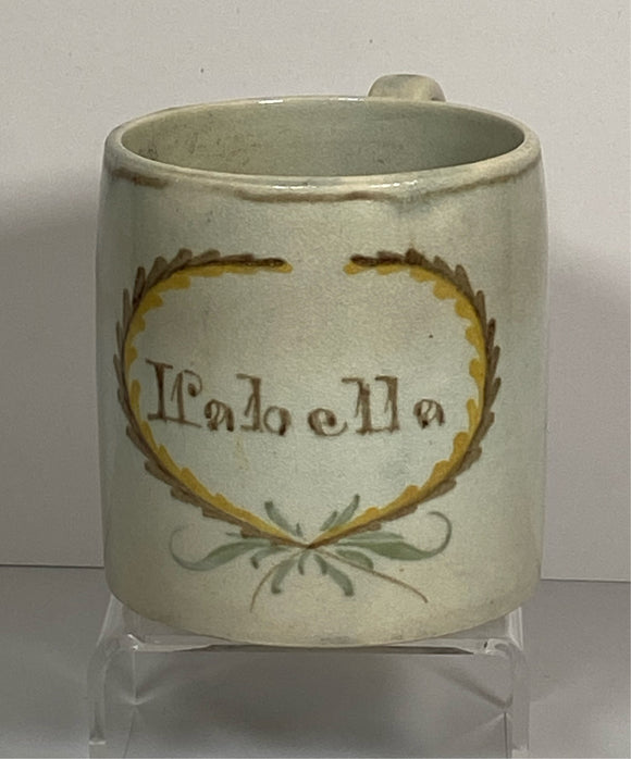 Staffordshire Pearlware Leeds Children’s Mug Isabella In Heart
