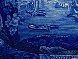 Historical Staffordshire Blue Platter View of Dublin By Wood
