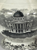 Historical Staffordshire Black Pitcher Albany City Hall Thorpes Sprague
