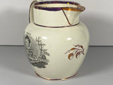 Staffordshire Creamware Liverpool Pitcher War or 1812 Pitcher Brown and Decatur