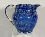 Historical Staffordshire Blue Erie Canal Small Creamer Scarce Size and Form