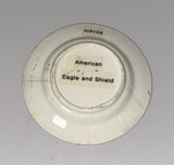 Staffordshire Spatterware Blue Spatter Eagle Shield Transfer Cup Plate RC