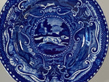 Blue Staffordshire Quadruped Small plate with Dog 5 1/8” CB