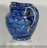 Historical Staffordshire Blue Erie Canal Small Creamer Scarce Size and Form