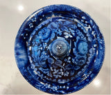 Historical Staffordshire Blue Sugar Bowl Washington With Scroll In Hand CAB